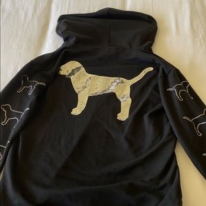 Pink pull over sequin hoodie